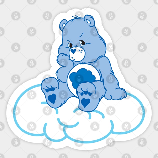 Grumpy Bear pouting on cloud Grumpy Bear Sticker TeePublic